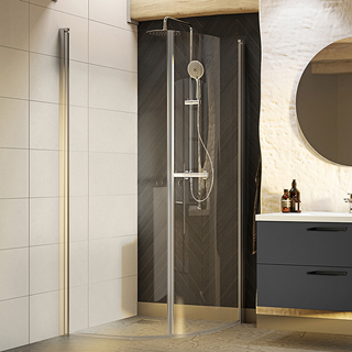 Suihkuovissa Nejd Pyöreä 90X90 Kirkas Lasi Neutraali