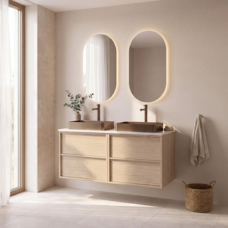 Pesuallaskaappi Afton 1200D Vaalea Tammi